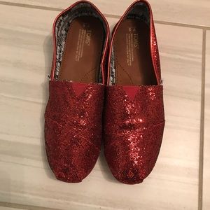 Red Glitter TOMS